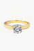 Elegant 925 Sterling Silver Moissanite Ring with Gold Accents and Zircon Embellishments