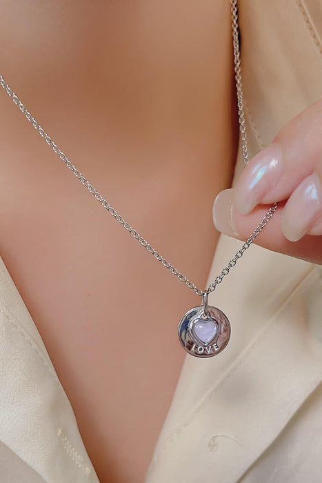 Radiant Moonstone Heart Necklace with Premium Platinum & Rose Gold Finish