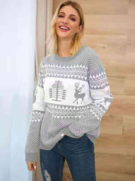 Snug Reindeer Pattern Sweater
