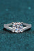 Radiant Moissanite Silver Ring with Chic Zircon Accents