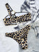 Leopard Print Cutout One-Shoulder Bikini Set