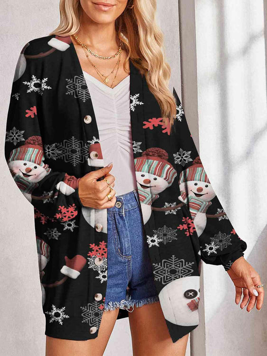 Stylish Sheer Printed Button-Up Cardigan with Unique Pattern