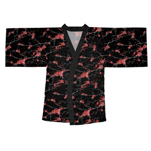 Exquisite Japanese Floral Kimono Robe - Luxurious Poly Robe with Custom Designs and Elegant Sleeves