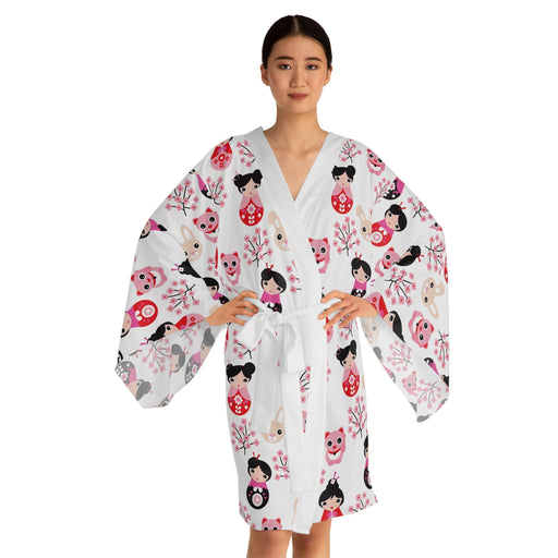 Japanese Geisha Luxurious Bell Sleeve Kimono Robe