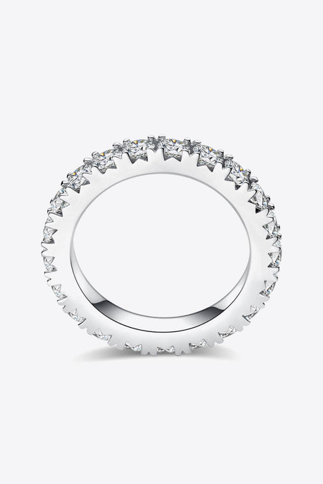 Timeless Radiance Lab-Created Diamond and Moissanite Silver Eternity Band