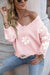 Cozy Blossom Distressed Knit Pullover