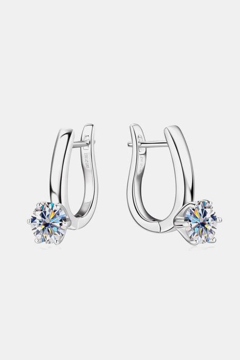 Luxurious 2 Carat Moissanite Sterling Silver Earrings with Extended Warranty and Certificate