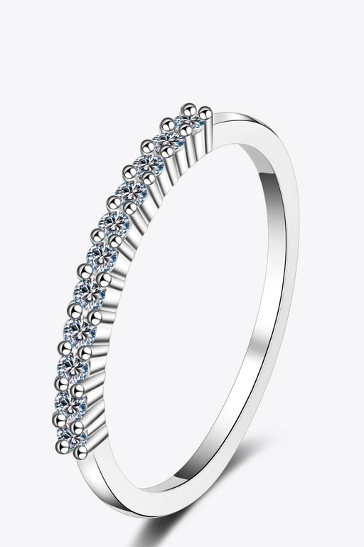 Elegant Lab-Created Diamond Ring Set: Sterling Silver with Maintenance Kit