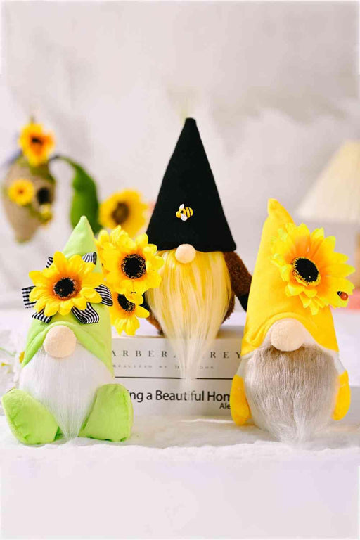 Cheerful Sunflower Gnome Decoration Set for Enchanting Home Vibes