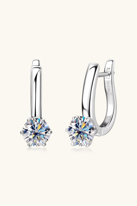 Luxurious 2 Carat Moissanite Sterling Silver Earrings with Extended Warranty and Certificate