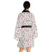 Japanese Magnolia Floral Luxury Long Sleeve Kimono Robe