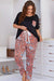 Floral Elegance Plus Size Lounge Set with Tee and Pants