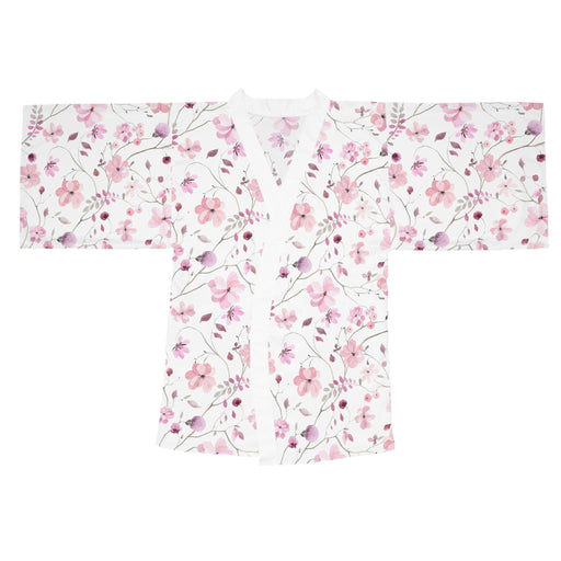 Japanese Floral Elegance Long Sleeve Kimono - Luxurious Robe for Fashion Fanatics