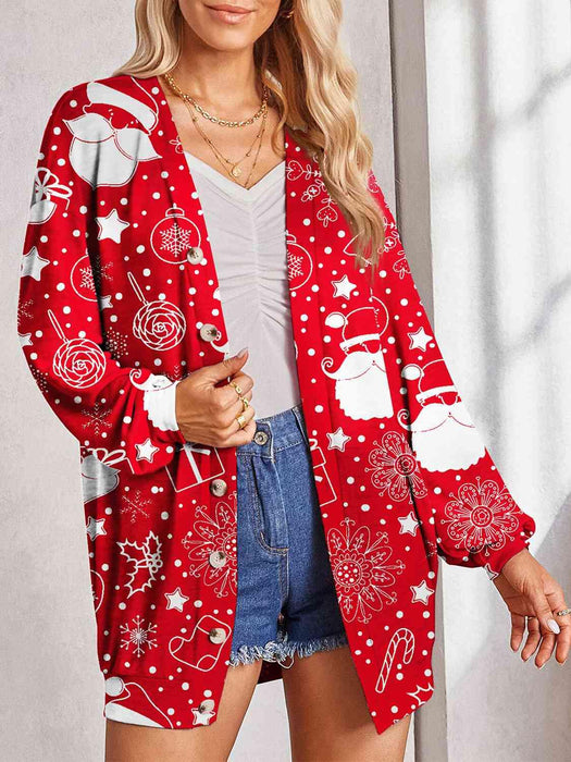 Stylish Sheer Printed Button-Up Cardigan with Unique Pattern