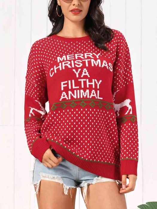 Joyful Holiday Knit Sweater