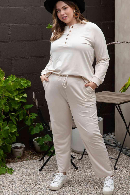 Elegant Button-Up Blouse and Trouser Ensemble