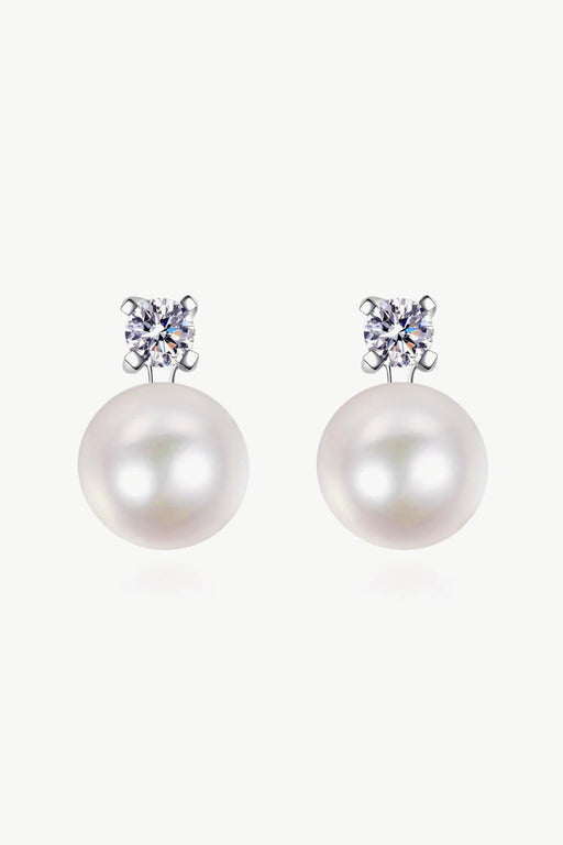 Luxurious Moissanite and Pearl Elegance Earrings