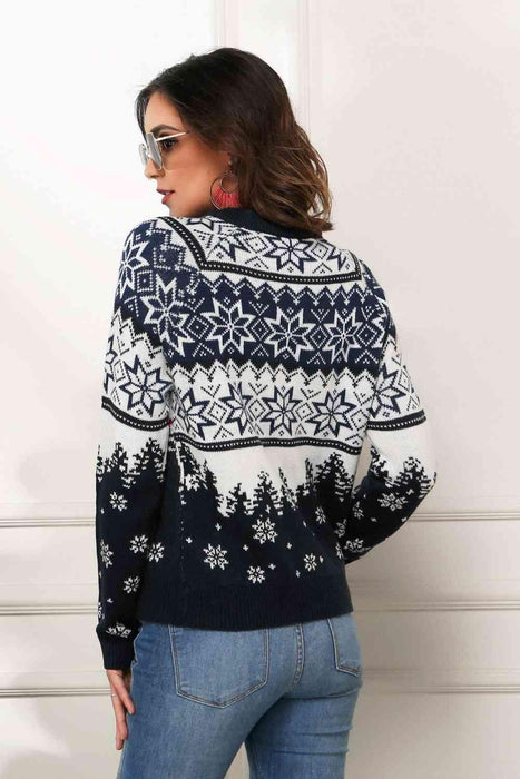 Festive Chic Ribbed Neck Raglan Sweater for Holiday Style