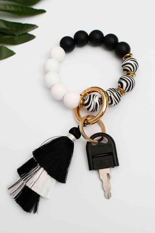 Global Elegance Handcrafted Tassel Keychain with Beaded Layers