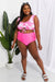 Pink Tie-Dye Retro High-Waisted Bikini Set - Marina West Swim Sanibel Crop Top & Bottoms