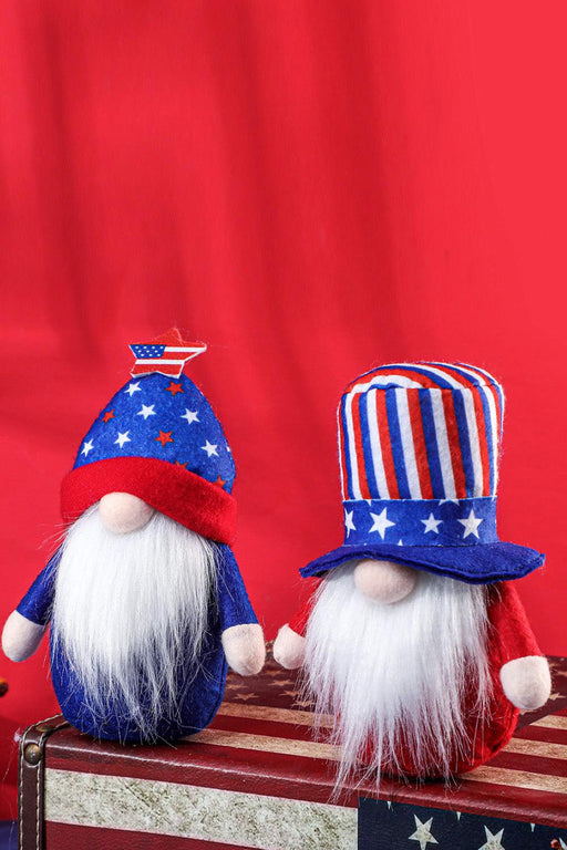 Independence Day Knitted Gnome Pair for July 4th Festivities