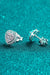 Radiant Heart Moissanite Stud Earrings: Classic Rhodium-Plated Beauty