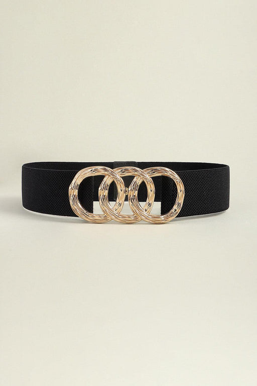 Sculpted Zinc Alloy Buckle Fashionable Wide Elastic Belt