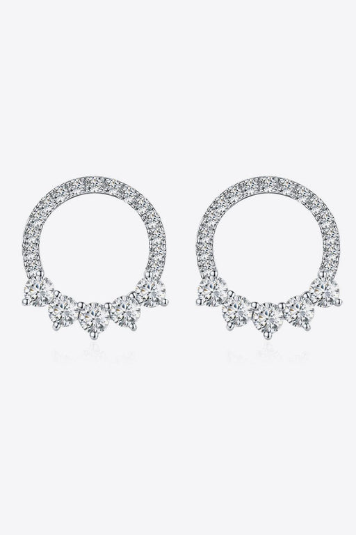 Radiant Platinum-Plated Moissanite Diamond Stud Earrings