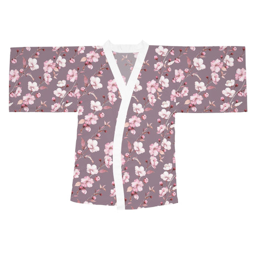 Japanese Blossom Serenity Kimono Robe with Bell Sleeves