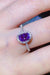 Regal Amethyst Moissanite and Silver Ring with Sparkling Zircon Accents