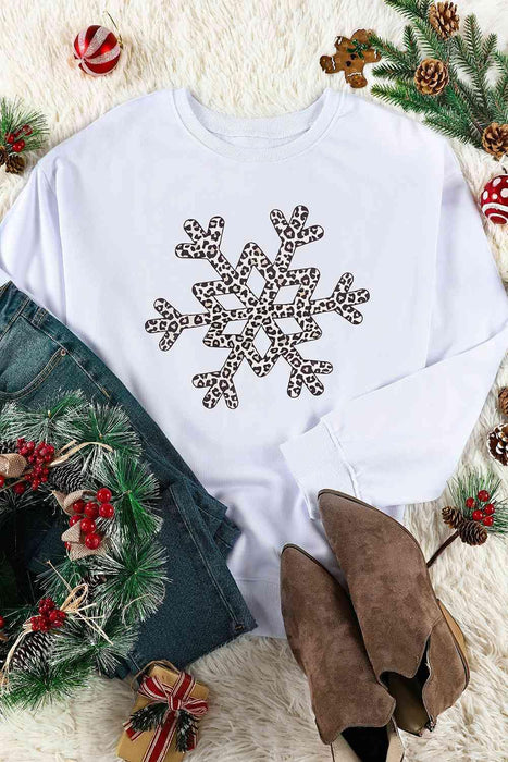 Snowflake Bliss Cozy Winter Sweatshirt