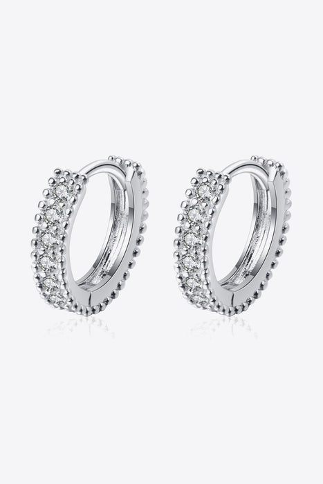 Brilliant Sterling Silver Huggie Earrings with Lab-Diamonds and Care Tips