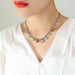 Elegant Crystal-Accent Titanium Steel Necklace