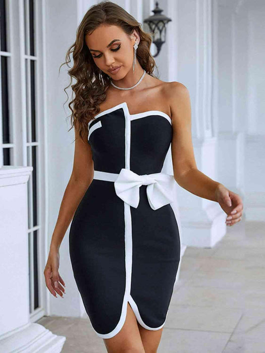 Chic Romantic Strapless Bow Cocktail Dress | Flirty Elegance for Special Occasions