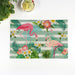 Chic Flamingo-Print Linen Table Mat for Heat Protection and Style