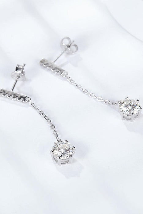 Luxurious Lab-Diamond Drop Earrings with Sparkling Zircon Accents - 2 Carat Elegance