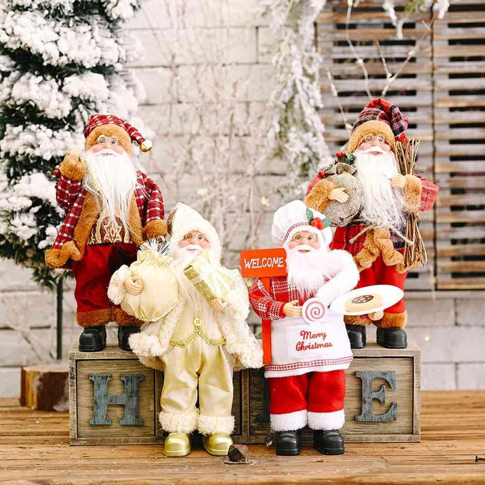 Whimsical Santa Gnome Figurine for Festive Holiday Decor