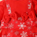 Sweet Snowflake Bow Adorned Baby Romper Set