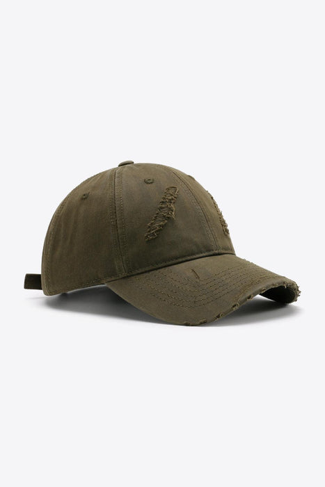 Retro Distressed Cotton Baseball Cap with Customizable Strap - Elevate Your Style