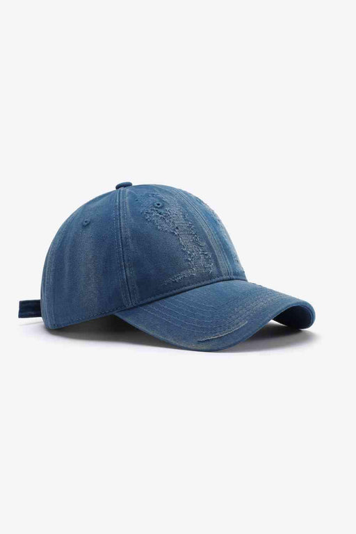 Trendy Distressed Cotton Adjustable Baseball Cap for Urban Style