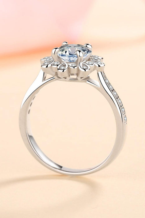 Luminous Lab-Created Diamond Moissanite Sterling Silver Statement Ring