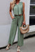 Effortless Chic V-Neck Tank Top and Wide Leg Pants Ensemble