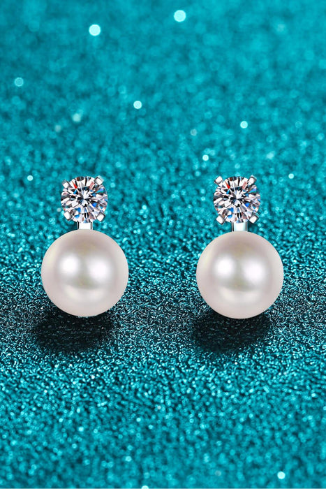 Chic Moissanite and Pearl Statement Earrings