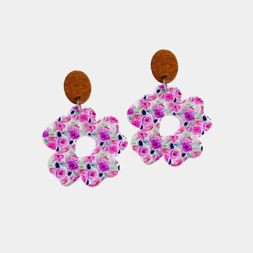 Elegant Floral Acrylic Drop Earrings with Maintenance Tips