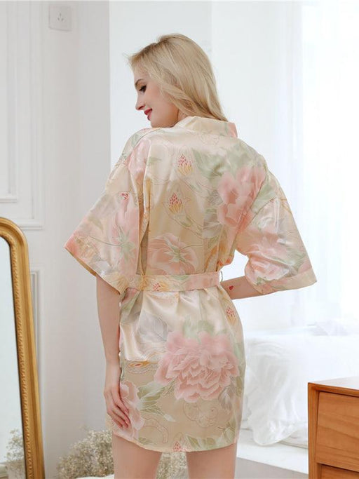 Elegant Romantic Floral Kimono Robe for Women