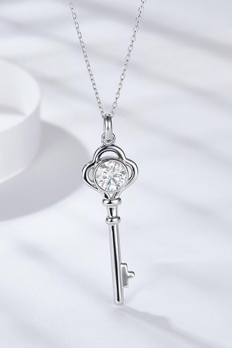 Elegance Unlocked: 1 Carat Lab-Diamond Sterling Silver Pendant Necklace