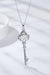 Platinum Brilliance: Sterling Silver Key Pendant Necklace with 1 Carat Lab-Diamond