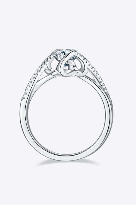 Twisted Radiance: 1 Carat Lab Grown Diamond Silver Ring