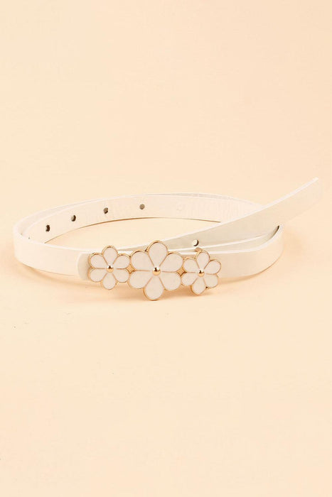 Chic Floral Accent Faux Leather Waist Belt