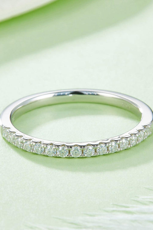 Radiant Moissanite and Platinum Ring: A Sterling Silver Masterpiece of Timeless Elegance